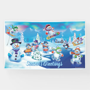 Custom 5' x 3 Weihnachtsbanner Snow-Szene Banner