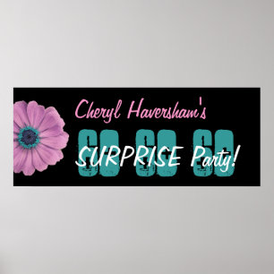 Custom 60. Überraschung Geburtstagsparty Pink Dais Poster