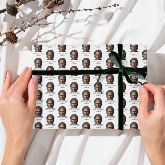 Custom 60th Birthday Photo Wrapping Paper forAdult Geschenkpapier (Von Creator hochgeladen)