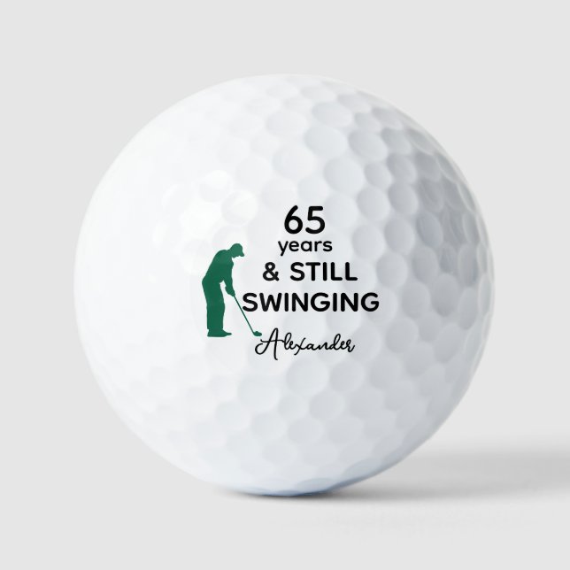 Custom 65. Geburtstag Funny Still Swinging Golfball (Vorderseite)