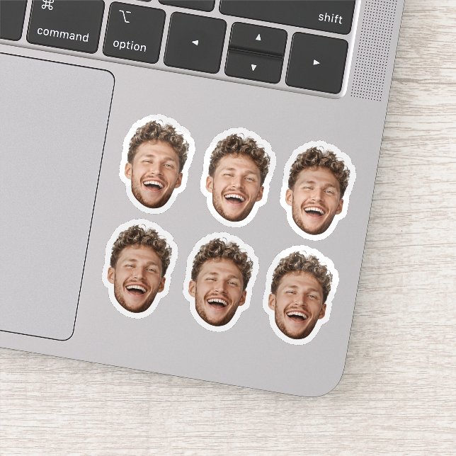Custom 6 Face Sticker - Funny Personalisiertes Fot (Detail)