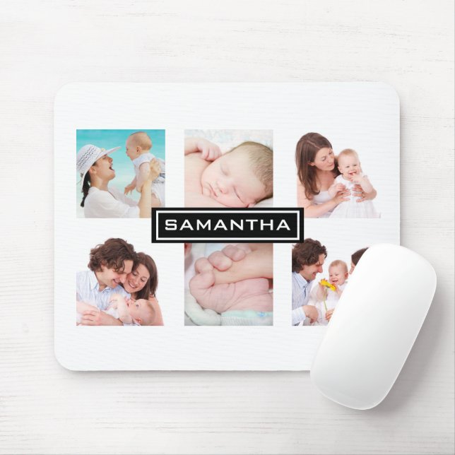 Custom 6 Foto Collage Personalisiert White Mousepad (Mit Mouse)