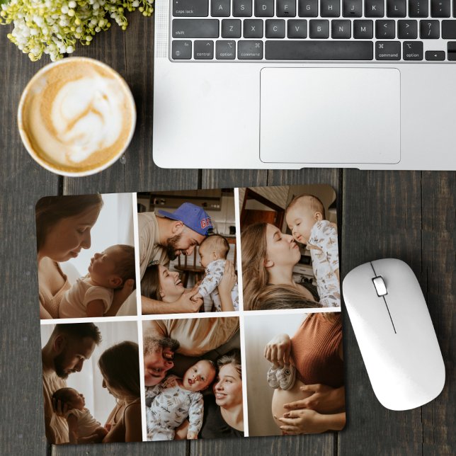 Custom 6 Foto Collage Personalisierte Familienkids Mousepad (Von Creator hochgeladen)