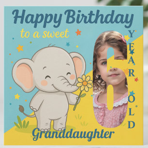 Custom 6. Geburtstag Elefant Sweet your Foto Card Karte