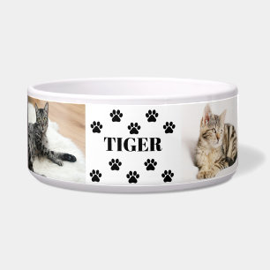 Custom 6 Pet Foto Collage Cat Name Bowl Napf