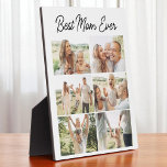 Custom 6 Photo Collage Best Mom Ever  Fotoplatte<br><div class="desc">Design a unique and heartfelt gift with this custom 6 photo collage plaque featuring the words Best Mom Ever. This high-quality wood plaque is the perfect way to celebrate Mom with your favorite memories. Ideal for Mothers Day, birthdays, or just because, it is printed on durable birch or maple wood...</div>
