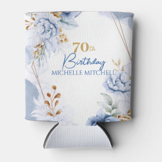 Custom 70. Geburtstag Blue Gold Dosenkühler