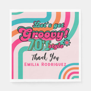 Custom 70er Retro Disco Geburtstag Boogie Groovy Serviette