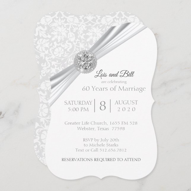 Custom - 75. / 60. Diamond Anniversary Design Einladung (Vorne/Hinten)