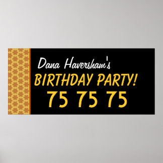 Custom 75. Geburtstag oder jedes Jahr Gold Stars Poster