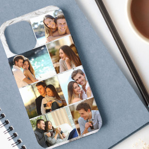 Custom 7 Foto Collage Gray Marble Case-Mate iPhone Hülle