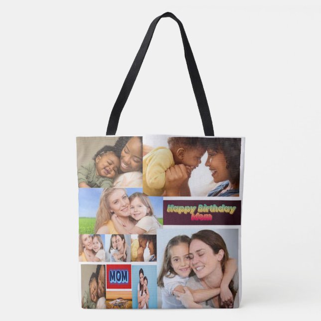 Custom 7 Foto Collage Tote Bag (Vorderseite)