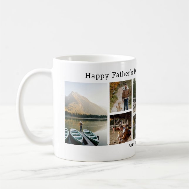 Custom 7 Foto Wir Liebe Sie Daddy personifizierte  Kaffeetasse (Links)