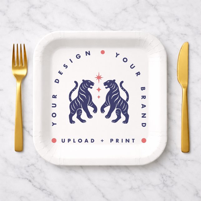 Custom 7" Paper Plate | Your Design Square Plates Pappteller (Upload your artwork and turn these paper plates into custom party or event tableware)