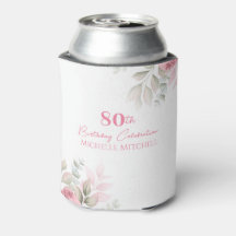 Custom 80. Geburtstag Pink Aquarell Floral