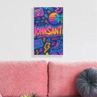 Custom 80er Retro Neon Name Poster - John Santi