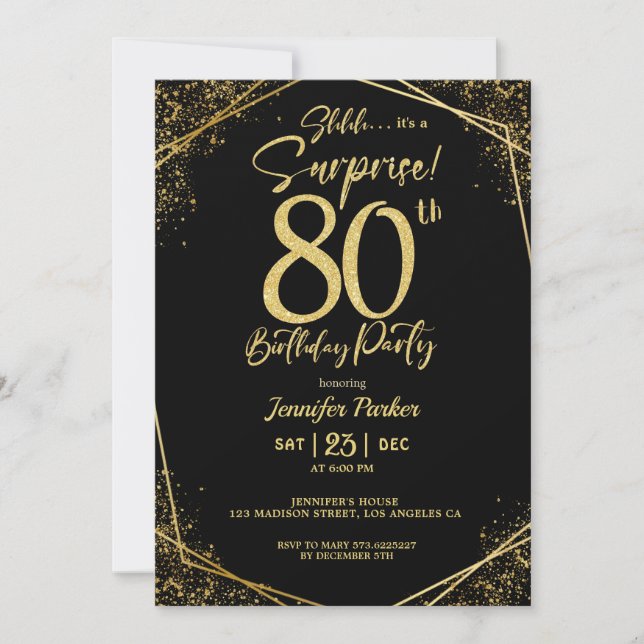 Custom 80th Birtrhday Invitation Einladung (Vorderseite)
