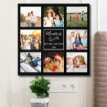 Custom 8 Fotolollage Foam Peel & Stick Schaumstoff Fotofliesen<br><div class="desc">Eine kundenspezifische Foto-Collage aus texturiertem Schaum mit einer Schale und einem Stock Foto Board. Es umfasst 8 Fotos von Familie, Haustieren, Erinnerungen, Veranstaltungen, Ihre Fotografie, etc. und weiter personalisiert mit einer einfachen Nachricht, Familienname und Jahr Set vor einem schwarzen Hintergrund. Die Farben des Hintergrundes und des Textes können durch Editieren...</div>