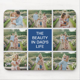 Custom 8 Photo Collage - Personalized Dad Gift Mousepad