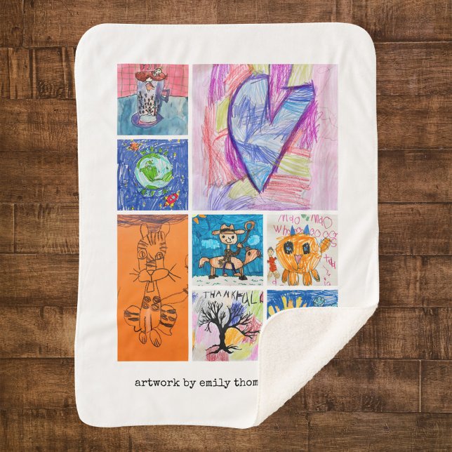Custom 8 Photo Kids' Art Keepsake Sherpadecke (Von Creator hochgeladen)