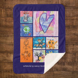 Custom 8 Photo Kids' Art Keepsake Sherpadecke