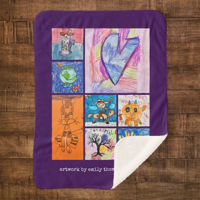 Custom 8 Photo Kids' Art Keepsake Sherpadecke (Von Creator hochgeladen)