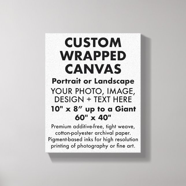 Custom 8" x 10" PREMIUM WRAPPED CANVAS Blank Leinwanddruck (Vorderseite)