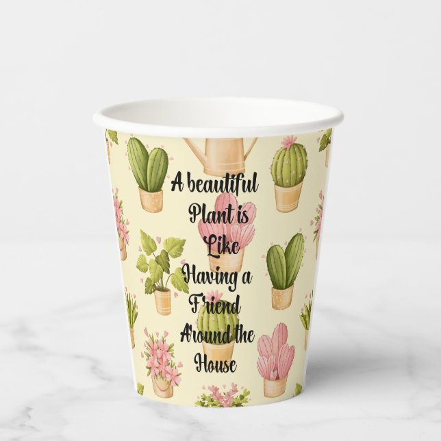 Custom 8oz Paper Cup mit Garden Quote Pappbecher (Vorderseite)