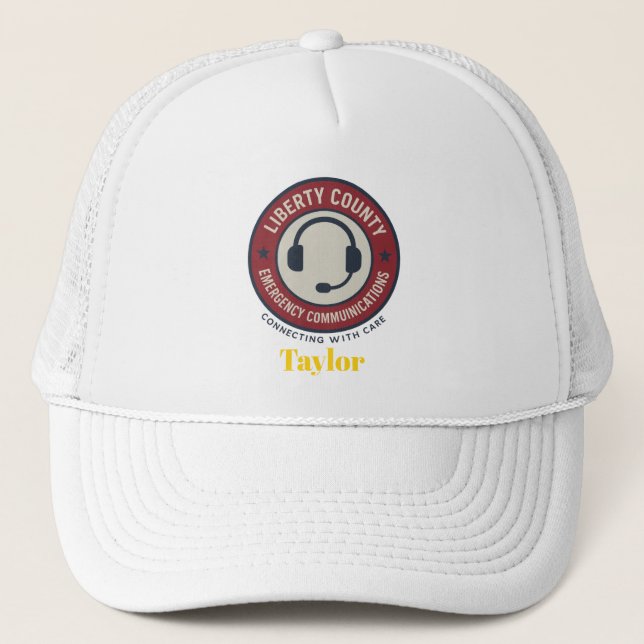 Custom 911 Dispatcher Logo Hat Truckerkappe (Vorderseite)