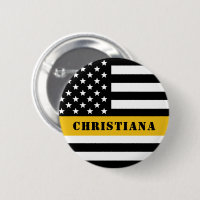 Custom 911 Dispatcher USA Flag Thin Gold Line