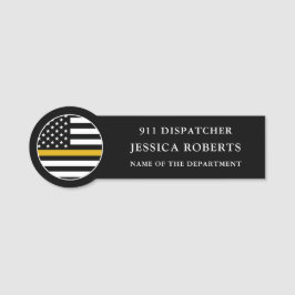 Custom 911 Emergency Dispatcher Thin Gold Line Namensschild