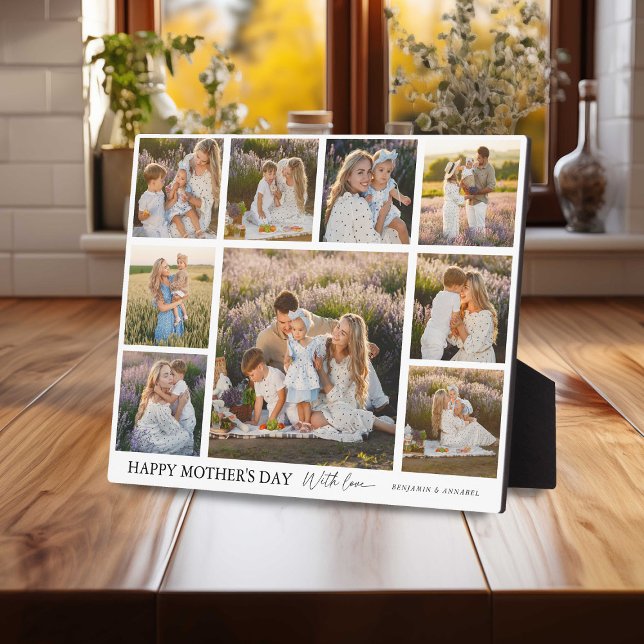 Custom 9 Foto Grid Happy Mother Day Keepake Fotoplatte (Von Creator hochgeladen)