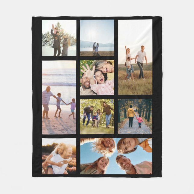 Custom 9 FotoCollage Fleecedecke (Vorderseite)