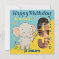 Custom 9. Geburtstag Elephant Sweet your Foto Card