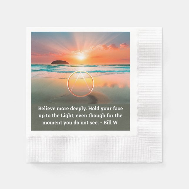 Custom AA Prayer Napkin | Sunrise Beach Symbol Serviette (Vorderseite)