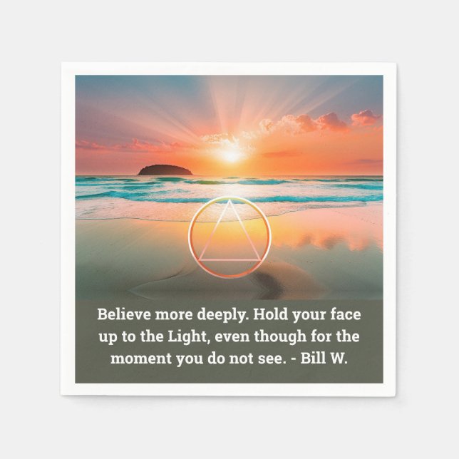 Custom AA Prayer Napkin | Sunrise Beach Symbol Serviette (Vorderseite)