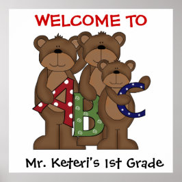 Custom ABC Bears School Welcome Poster