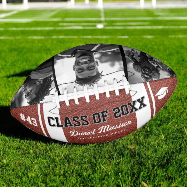 Custom Abschluss Class of Senior 3 Foto Football (Von Creator hochgeladen)