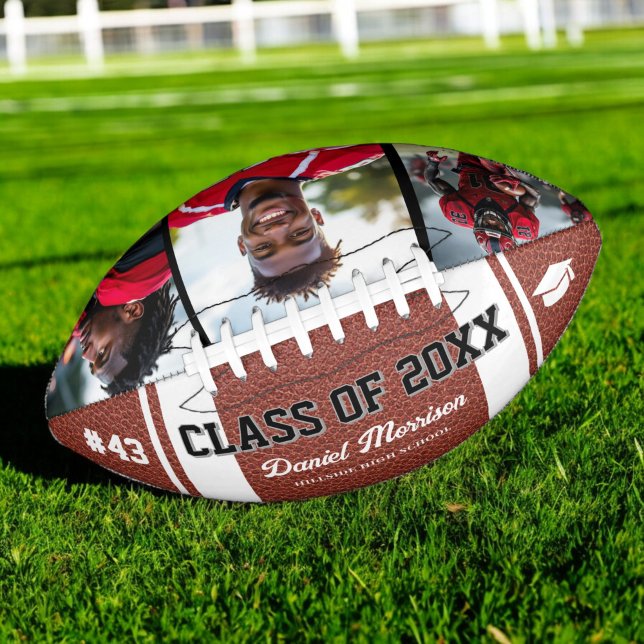 Custom Abschluss Class of Senior 3 Foto Football (Von Creator hochgeladen)