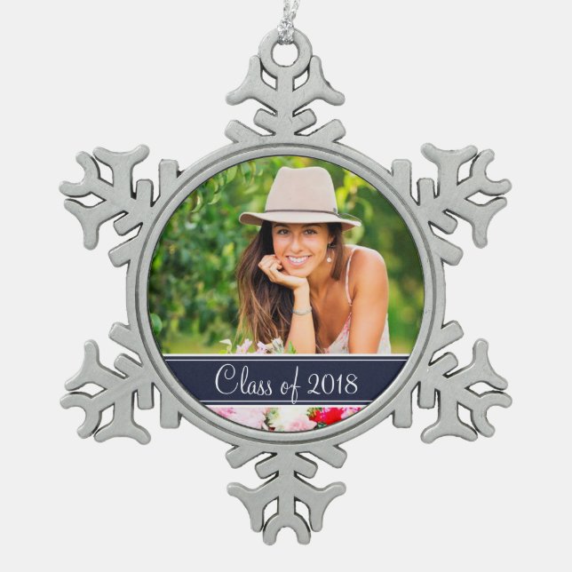 Custom Abschluss Foto Holiday Ornament (Vorderseite)