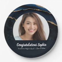 Custom Abschluss Foto Marble Agate Blue