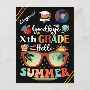 Custom Abschluss Goodbye School Hello Summer Ankündigungspostkarte