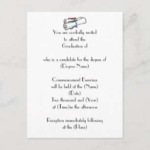 Custom Abschluss Invitation Diplomas Einladungspostkarte