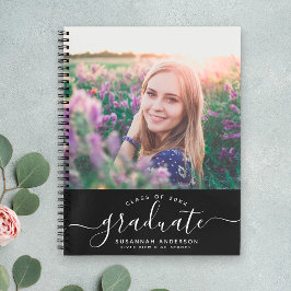 Custom Abschluss Modernes, elegantes Script-Foto Notizbuch