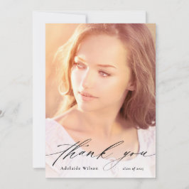 Custom Abschluss Vielen Dank mit vollem Foto Dankeskarte