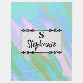 Custom Abstract Pastel Color Fluid Fleece Blanket