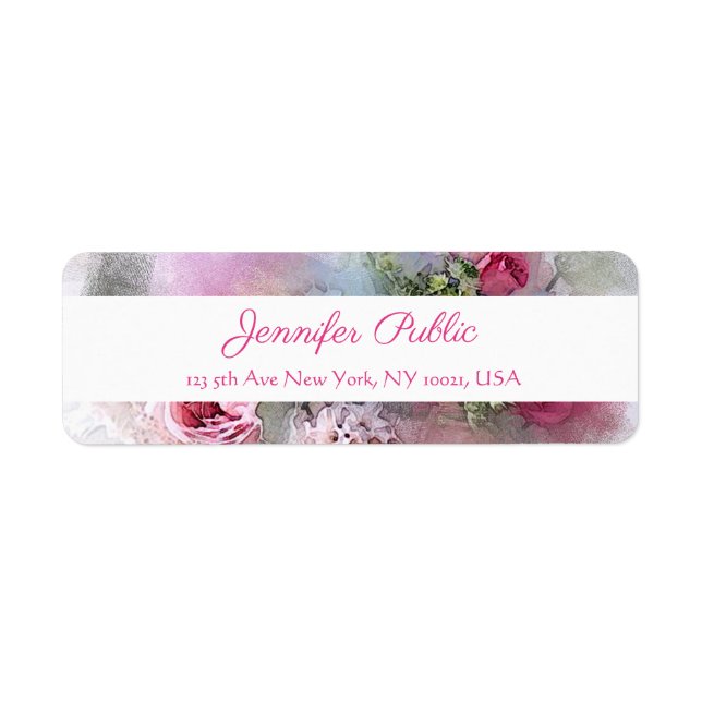 Custom Abstract Watercolor Flowers Script Elegant (Vorne)