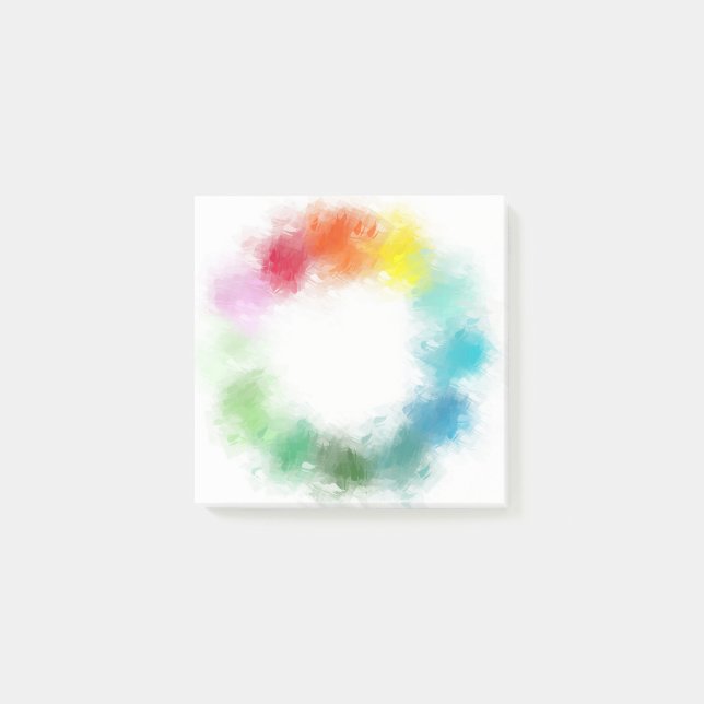 Custom Abstrakt Blue Green Lila Pink Red Gelb Post-it Klebezettel (Vorderseite)