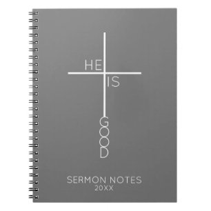 Custom Abstrakt Cross Minimalistisch Grau Christli Notizblock
