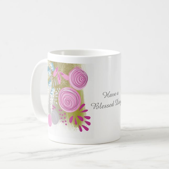 Custom Abstrakt Floral Kaffeetasse (Vorderseite Links)